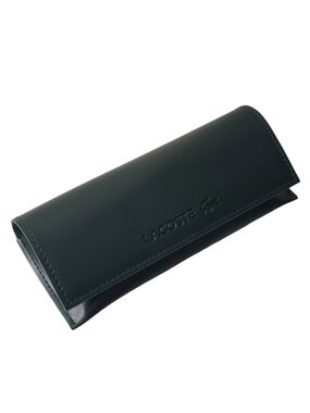 Lacoste Embossed Eyeglass Case in Dark Green